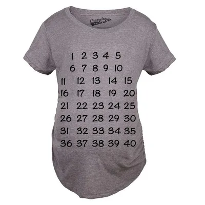Target Maternity Calendar Countdown Pregnancy Tee Mark Off Baby Announcement T Shirt - Crazy Dog Maternity T Shirt with Fun Design Dark Grey M