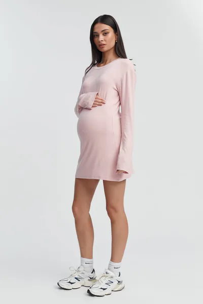Legoe Heritage Soft Rib LS Mini Dress (Dusty Pink) - FINAL SALE