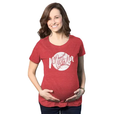 Target Maternity Baseball Mama T Shirt Cute Summer Sports Tee for Mom to Be - Crazy Dog Maternity T Shirt Gift for Mom Red S