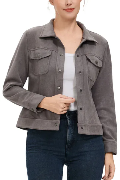 Kimi + Kai Kimi + Kai Women's Faux Suede Trucker Jacket