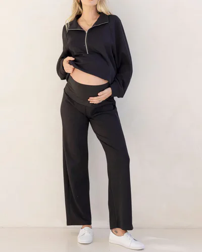 Angel Maternity Alanna Comfort  Maternity Sweatpants in Black
