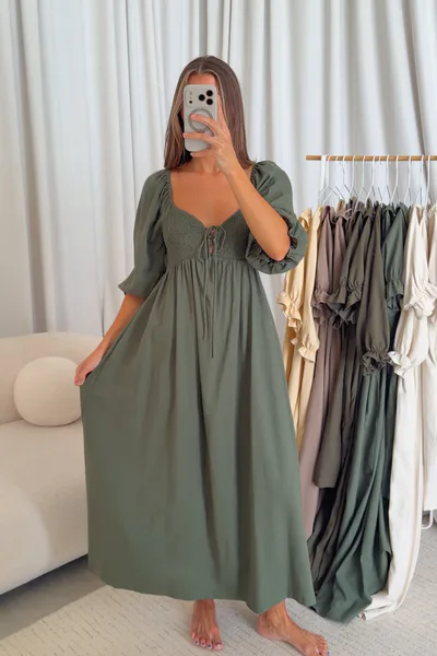 Worth Collective Cecilia Maxi Dress in Forest Green - Bump Friendly *8/17 PRE-ORDER*