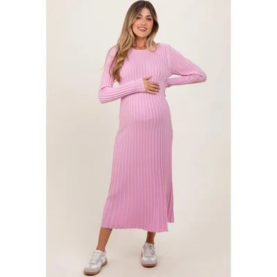 Target Pinkblush Pink Thick Ribbed Knit Maternity Maxi Sweater Dress Small