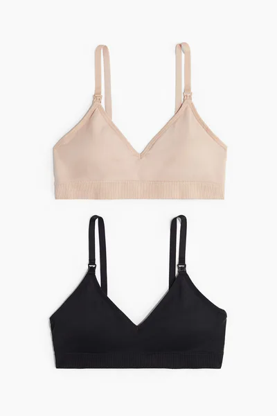 H&M MAMA 2-pack Seamless Padded Nursing Bras