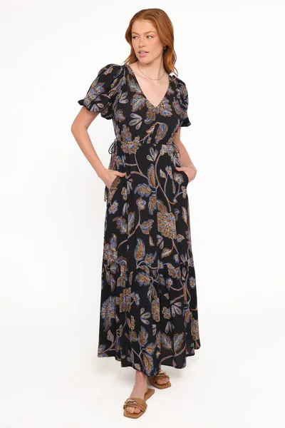 Petal & Pup Loveen Maxi Dress - Black Floral