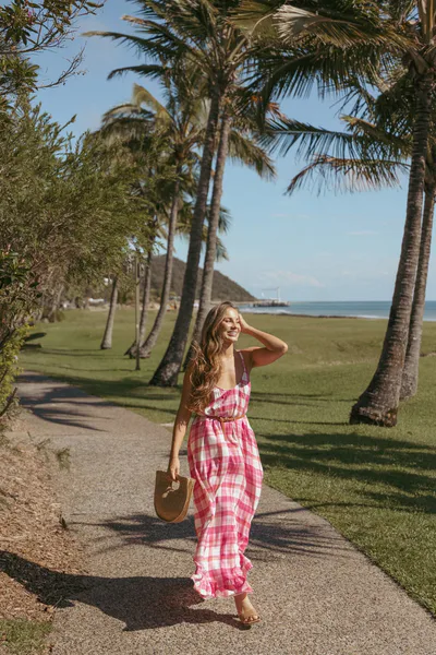 Petal & Pup Perle Maxi Dress - Pink Check