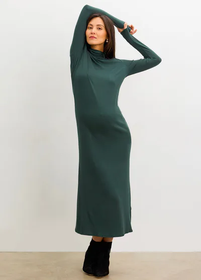 HATCH The Softest Rib Turtleneck Dress