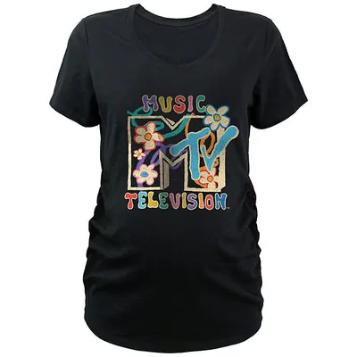 Kohl's Maternity MTV Kids Drawn Print Logo V-Neck Graphic Tee