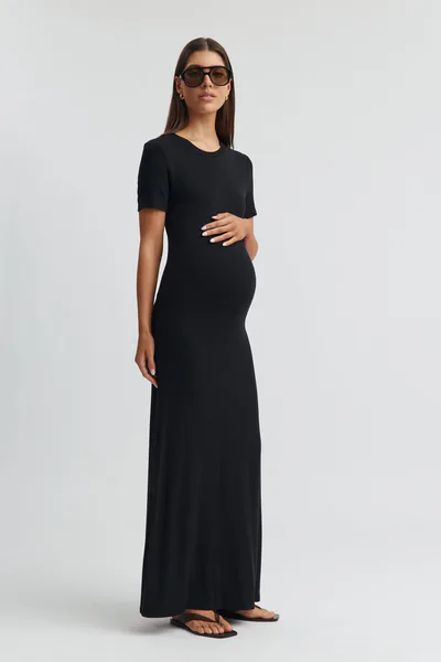 Legoe Heritage Fitted Rib T-Shirt Maxi Dress