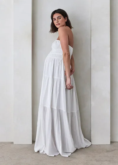 BUMPSUIT Shirred Strapless Gown