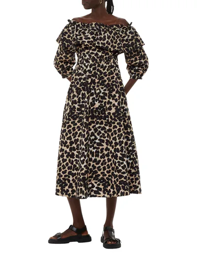 For The Creators Leopard Spot Bardot Dress
