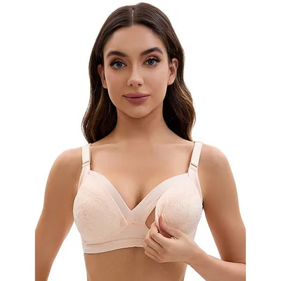 Kohl's Nursing Bra for Women Lace Front Closure Adjustable Straps Pumping Maternity Underwear