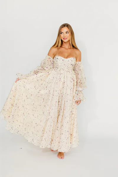 Worth Collective Dear Lily Maxi Dress in Lilac - Bump Friendly