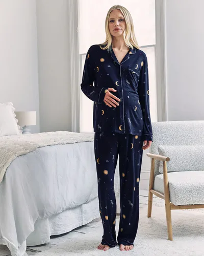 For The Creators Maternity TENCEL™ Modal Celestial Zebra Long Pyjama Set