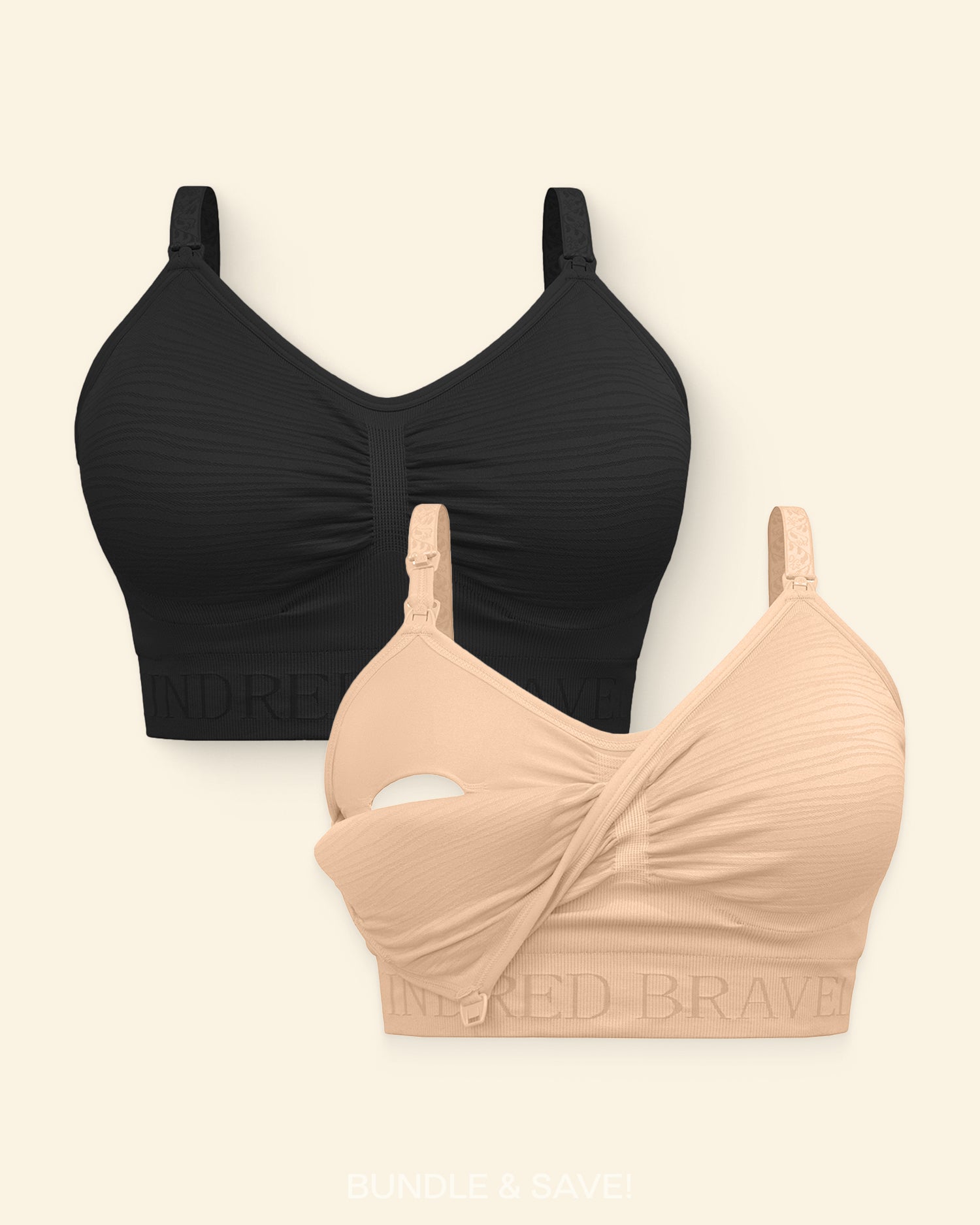 Kindred Bravely Sublime® Hands-Free Pumping Bra Two-Pack | Beige & Black