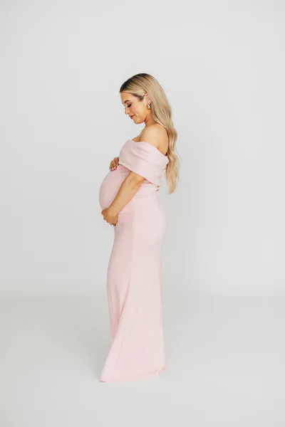 Worth Collective Monroe Maxi Dress in Dusty Pink - Bump Friendly