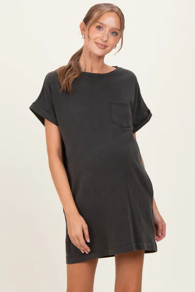PinkBlush Charcoal Maternity T-Shirt Mini Dress
