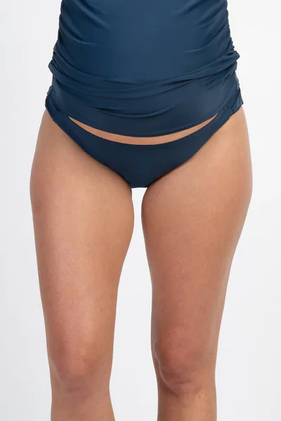 PinkBlush Navy Blue Solid Basic Maternity Bikini Bottoms