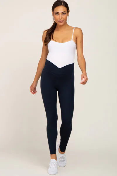 PinkBlush Navy Crossover Waist Maternity Leggings