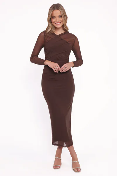 Petal & Pup Honor Midi Dress - Chocolate