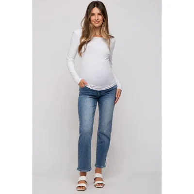 Target Pinkblush Blue Straight Crop Maternity Jeans 27
