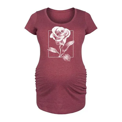 Kohl's Maternity White Rose Graphic Tee