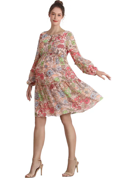 Kimi + Kai Kimi + Kai Maternity "Aiko" Chiffon Dress