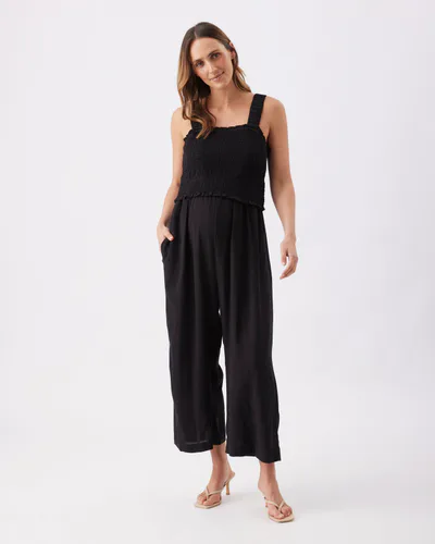 Ripe Maternity Tilda Nursing Jumpsuit Black