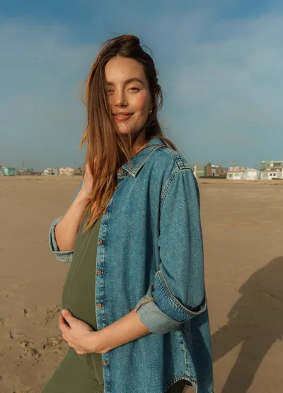 HATCH The Drapey Denim Boyfriend Shirt