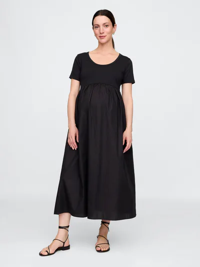 Gap Maternity Mixed Media Maxi Dress