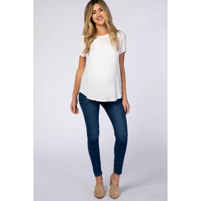Target Pinkblush PinkBlush Navy Blue Skinny Maternity Jeans 29