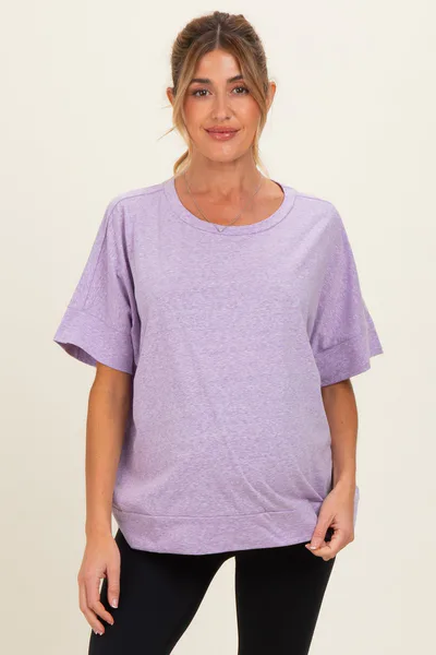 PinkBlush Lavender Oversized Maternity Short Sleeve Top