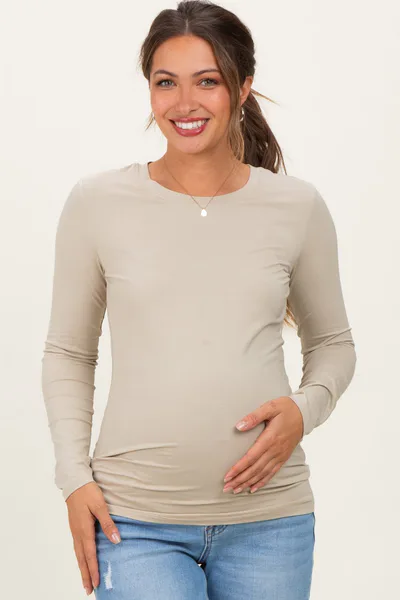 PinkBlush Sage Basic Long Sleeve Maternity Top