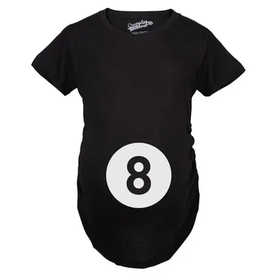 Target Maternity Eight Ball Funny Baby Announcement Shirt Belly Bump Cute Pregnancy Tee - Crazy Dog Maternity T Shirt with Fun Design Black XXL