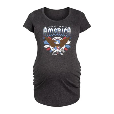 Target Women's Instant Message America Rock Tee - Heather Charcoal - Small