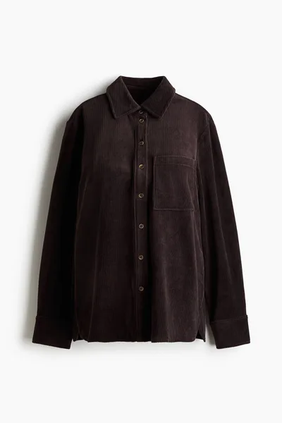 H&M MAMA Ribbed Velour Shirt