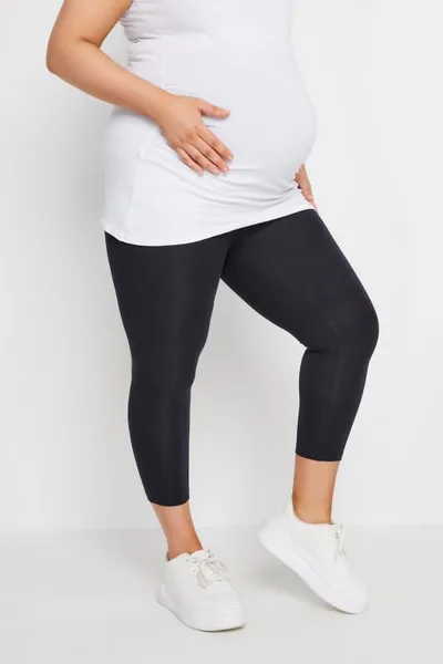 Yours Clothing BUMP IT UP MATERNITY Navy Blue Stretch Cropped Leggings