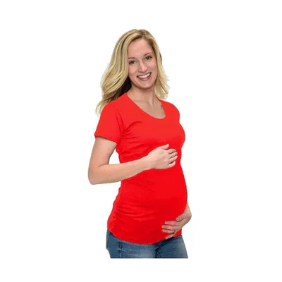 Target MONAG Women Short Sleeve Maternity T-Shirt Red Medium