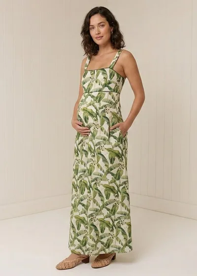 For The Creators Belle Maternity Dress in Riviera print