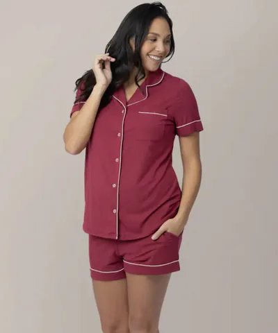 Bump City The Clea Bamboo Maternity & Postpartum Short Sleeve Pajama Set