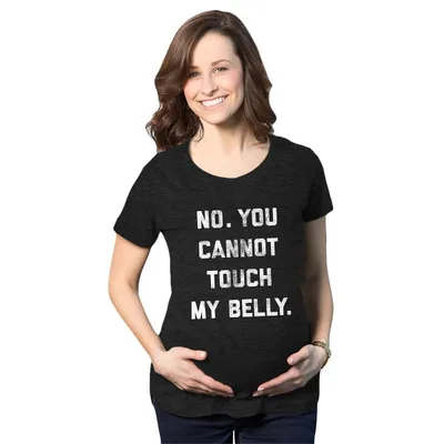 Target Maternity No. You Cannot Touch My Belly Pregnancy T Shirt Funny Baby Bump Tee - Crazy Dog Maternity T Shirt With Sarcastic Sayings Black S
