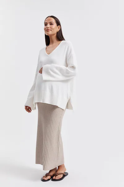 Legoe Heritage Deep V Neck (White) - FINAL SALE
