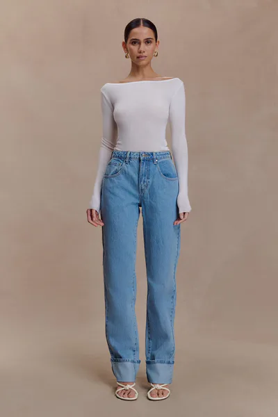 MESHKI Paedyn Merino Wool Ribbed Long Sleeve Top