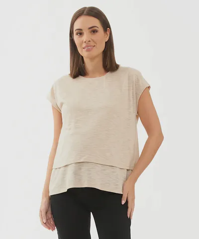Bump City The Jazmin Maternity & Nursing Tee (Natural)