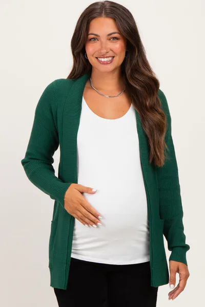 PinkBlush Forest Mini Waffle Knit Maternity Sweater Cardigan