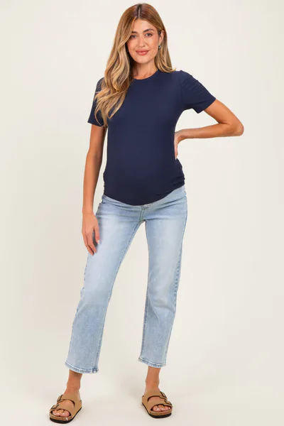 PinkBlush Acid Crop Straight Leg Maternity Jeans