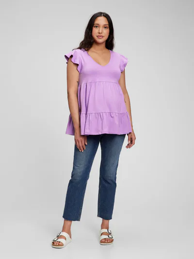 Gap Maternity Flutter Sleeve Top