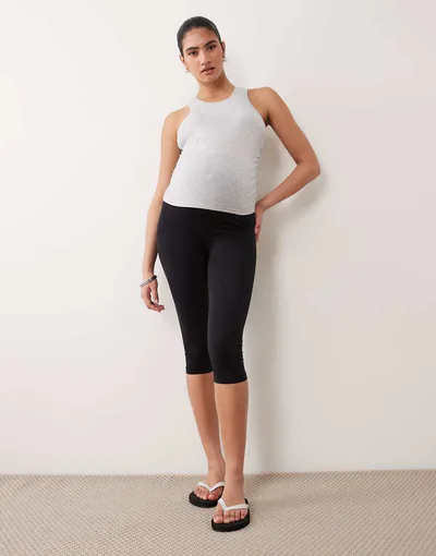 ASOS Mamalicious Maternity capri leggings in black
