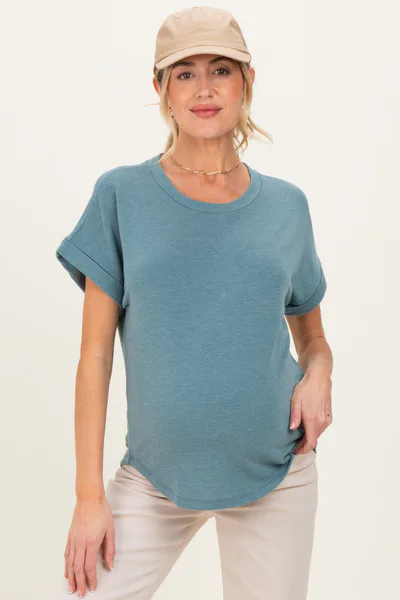 PinkBlush Olive French Terry Maternity Top