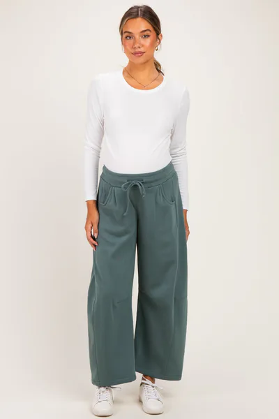 PinkBlush Ash Jade Fleece Barrel Leg Maternity Sweatpants